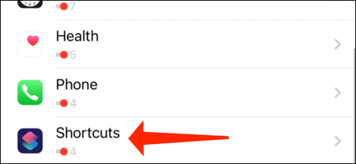 tap-shortcuts-screen-time-settings كيفية تعطيل الإشعارات لتطبيق Shortcuts على iPhone