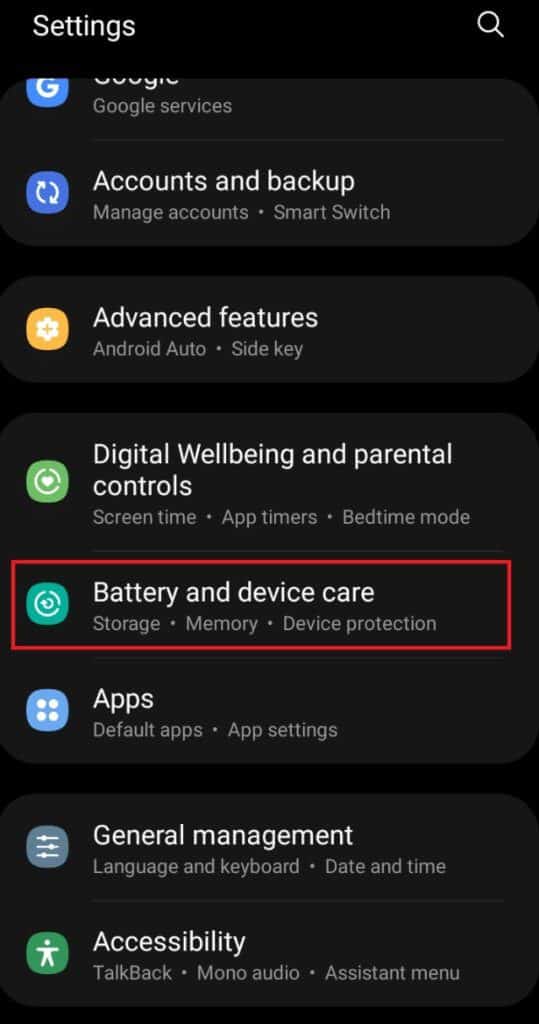 tap-the-battery-and-device-option-in-phone-setting-539x1024-1 إصلاح عدم تحميل القصص على Snapchat