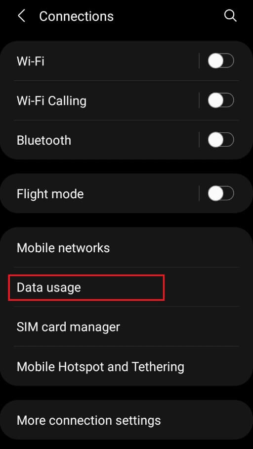 tap-the-data-usage-option إصلاح عدم تحميل القصص على Snapchat