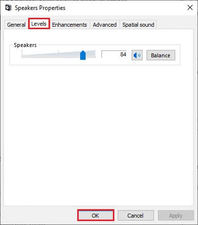 then-in-the-speakers-properties-option-switch-to إصلاح عدم عمل صوت Zoom في Windows 10