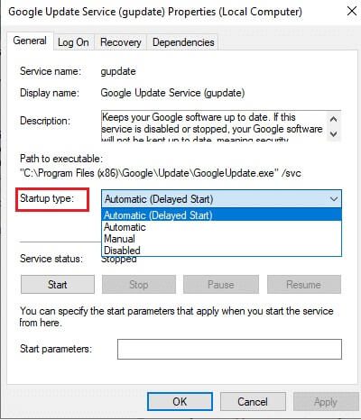 then-set-the-startup-type-to-automatic إصلاح عدم تحديث Google Chrome