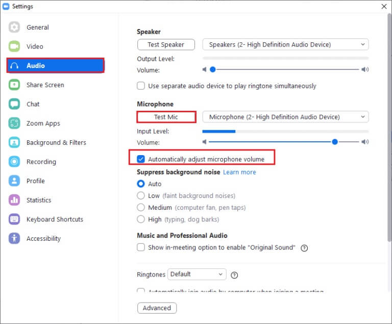 to-test-your-microphone-click-on-the-test-mic-opt-768x635-1 إصلاح عدم عمل صوت Zoom في Windows 10