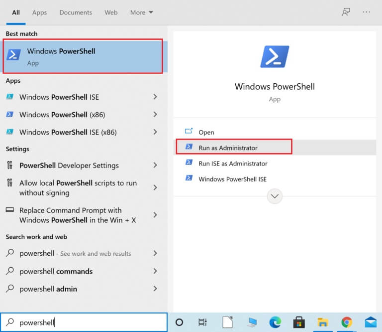 type-powershell-in-the-windows-search-bar-select-1-768x666-1 إصلاح خطأ لا توجد كاميرا متصلة 0xa00f4244