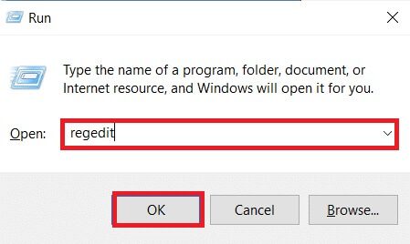 type-regedit-in-the-run-dialog-box إصلاح عملية المضيف لإعداد المزامنة