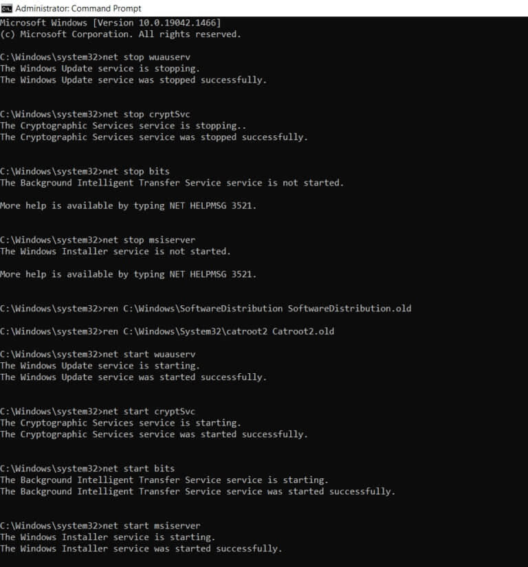 type-the-following-commands-one-by-one-and-hit-ent-3-768x825-1 إصلاح خطأ تحديث 0x80070103 على Windows 10