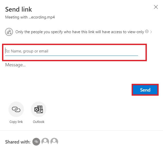 type-the-name-of-the-person-you-want-to-share-and-1 أين يتم تخزين تسجيلات Microsoft Teams؟