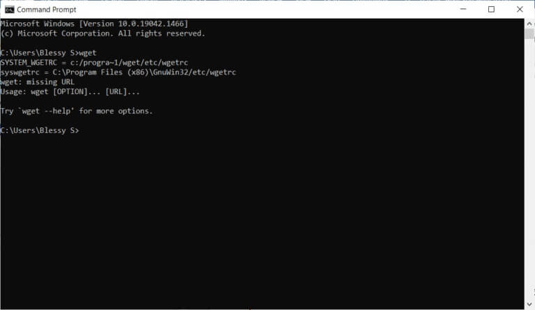 type-wget-and-press-enter-768x445-1 كيفية تنزيل WGET لنظام التشغيل Windows 10 وتثبيته واستخدامه