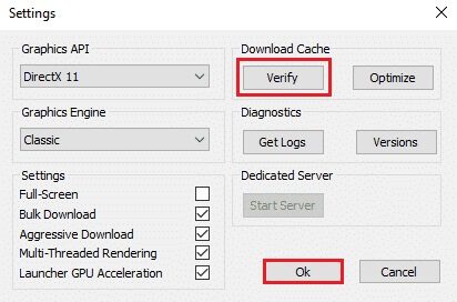 verify-download-cache-warframe-setting إصلاح فشل تحديث Warframe