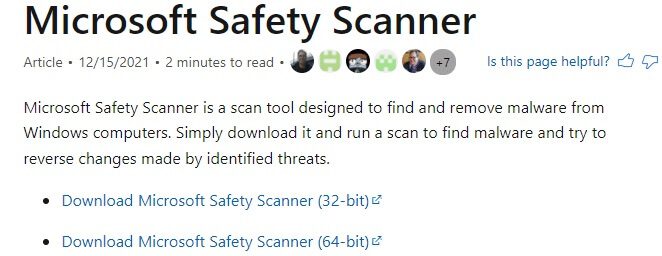 visit-the-download-page-of-microsoft-safety-scanne إصلاح خطأ تطبيق معرف الحدث 1000 في نظام التشغيل Windows 10