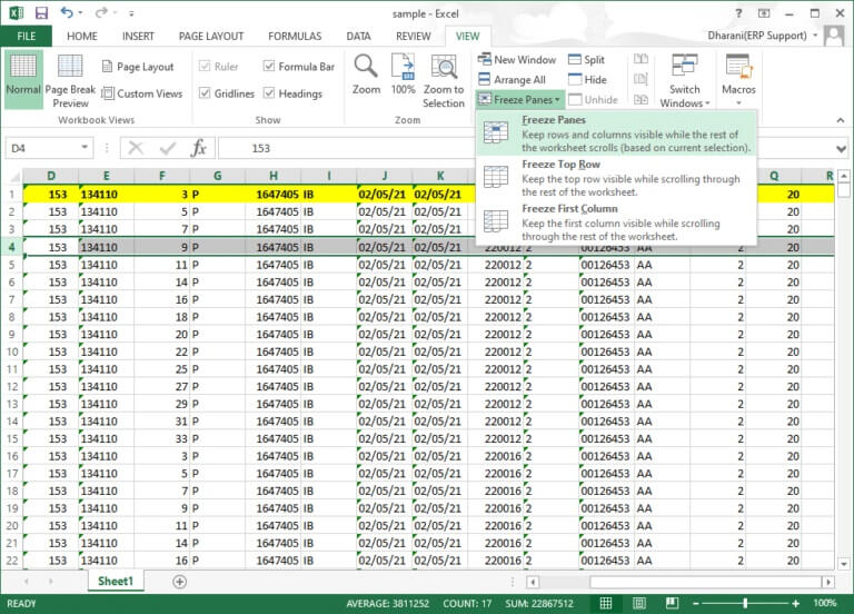كيفية تجميد الصفوف والأعمدة في Excel - %categories