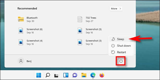 win11_sleep_start_menu ماذا يعني "النوم" في Windows؟