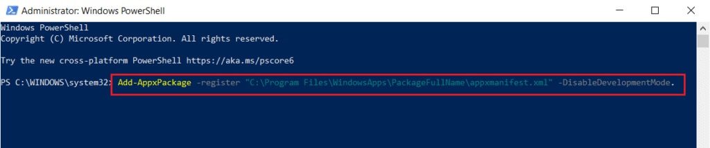 windows-powershell-command-to-install-the-windows-camera-app-1024x214-1 إصلاح خطأ لا توجد كاميرا متصلة 0xa00f4244