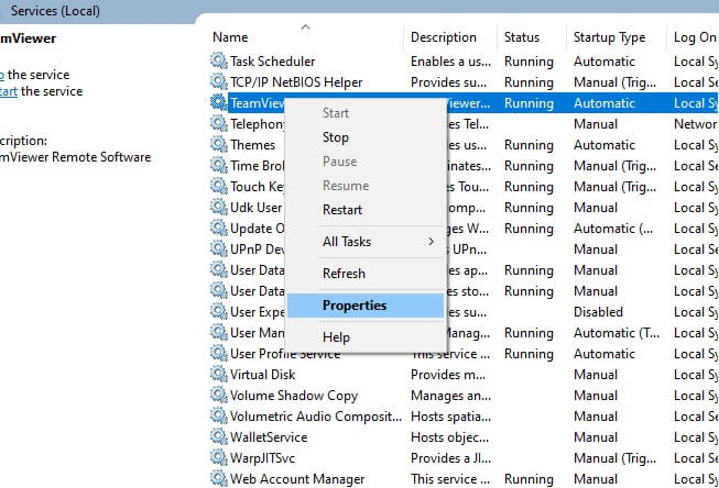you-can-also-double-click-on-the-teamviewer-servic إصلاح عدم اتصال برنامج TeamViewer في Windows 10