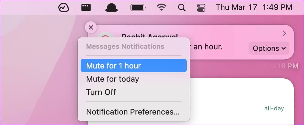 3.-Temporarily-mute-notifications-2 إدارة الإشعارات على جهاز Mac