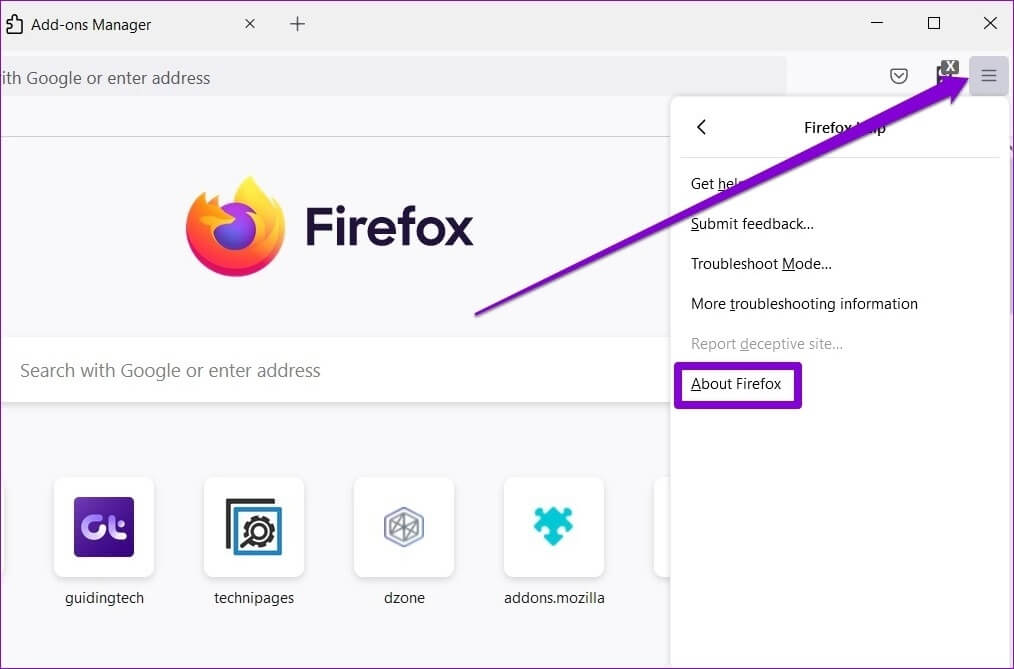About-Firefox- أهم 7 طرق لإصلاح عدم تشغيل مقاطع الفيديو على Firefox