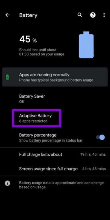 Adaptive-Battery-on-Android-512x1024-1 أفضل 10 طرق لإصلاح مشكلات استنزاف البطارية على Android
