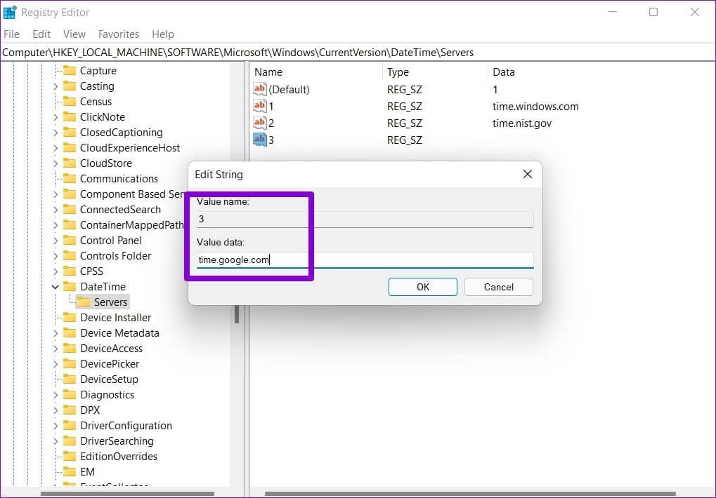 Add-Time-Server-on-Windows-11 أفضل 7 طرق لإصلاح فشل مزامنة الوقت على Windows 11