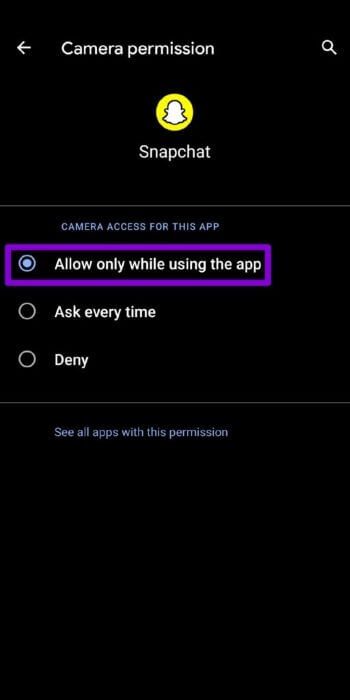 Allow-Snapchat-App-Permissions-512x1024-1 أفضل 8 طرق لإصلاح عدم تحميل Snaps على Snapchat