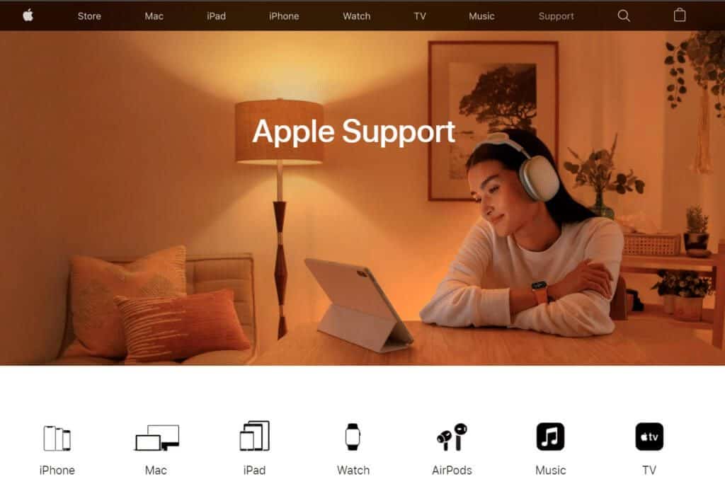 Apple-Support-webpage-1024x711-1 إصلاح خطأ فشل التحقق عند الاتصال بخادم معرف Apple