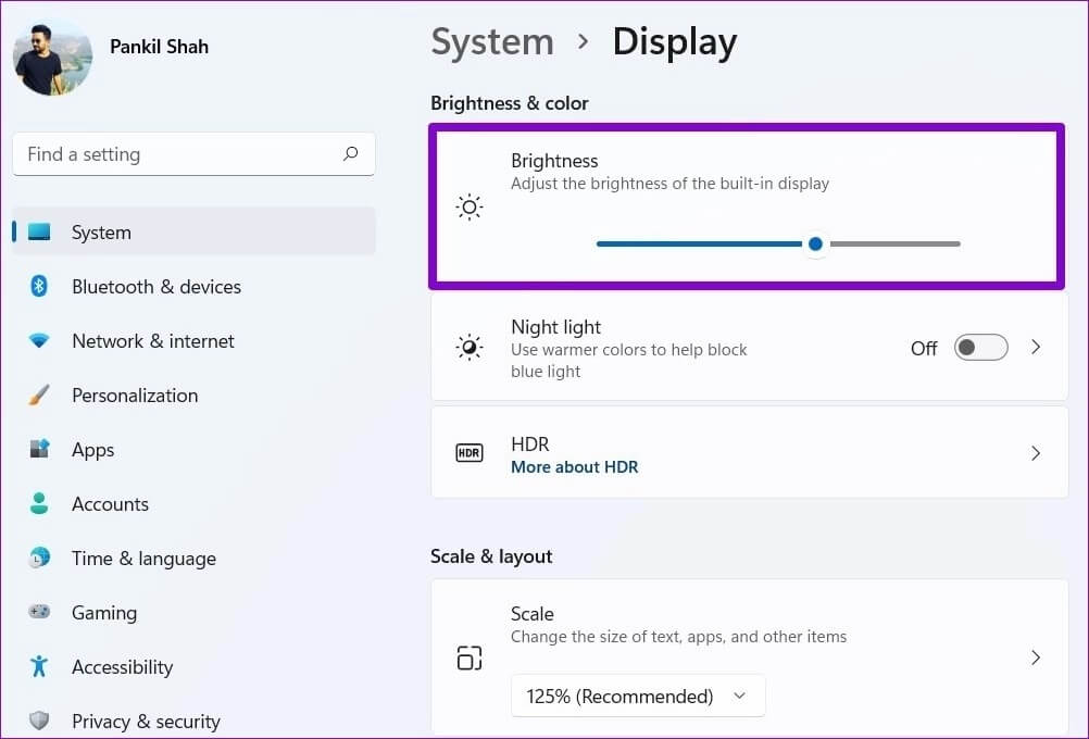 Change-Brightness-on-Windows-11 أفضل 7 طرق لإصلاح عدم عمل السطوع على أجهزة الكمبيوتر المحمولة التي تعمل بنظام Windows 11
