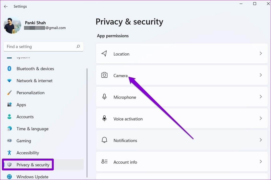 Check-App-Permissions أفضل 8 طرق لإصلاح عدم عمل الكاميرا على Discord