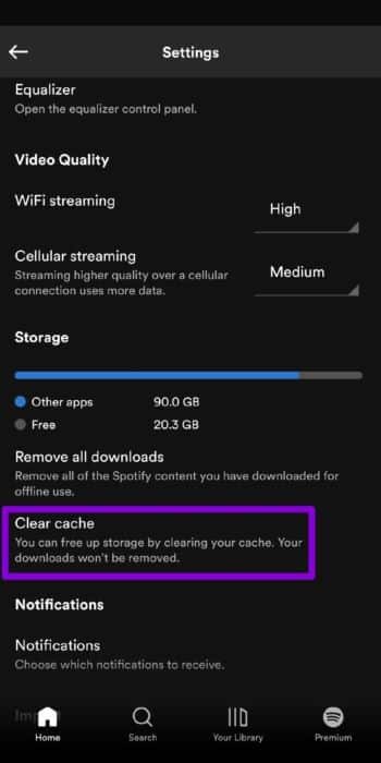 Clear-Spotify-Cache-512x1024-1 أفضل 9 طرق لإصلاح التوقف المؤقت Spotify على Android و iPhone