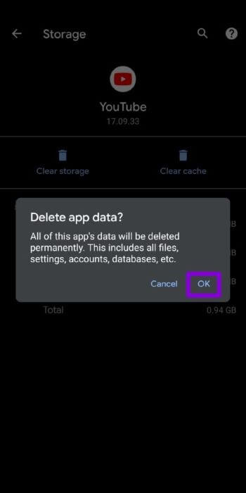 Clear-YouTube-Data-512x1024-1 أهم 8 طرق لإصلاح عدم فتح التطبيقات على Android