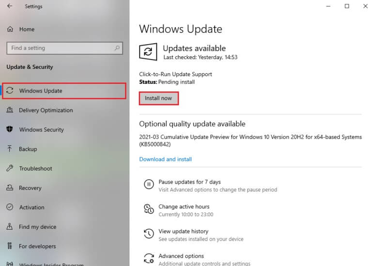 Click-on-install-now-to-download-the-available-updates-768x549-2 إصلاح خطأ مستوى 10.0 لميزة DX11