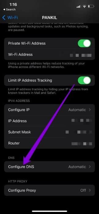 Configure-DNS-iPhone-1 أفضل 7 طرق لإصلاح عدم عمل Google Chrome على iPhone
