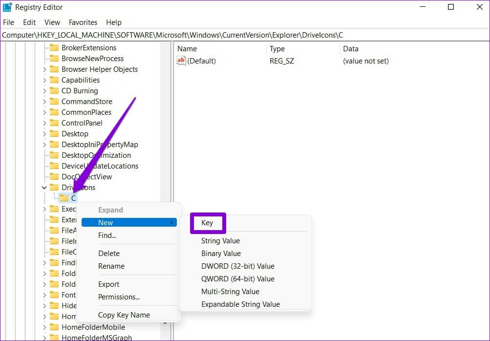 Create-New-Key-3 كيفية تغيير الأيقونات على Windows 11