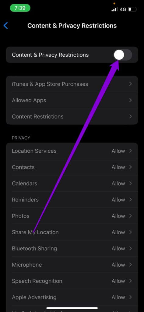 Disable-Content-Privacy-Restrictions-on-iPhone-473x1024-1 أفضل 8 طرق لإصلاح عدم تشغيل Safari لمقاطع الفيديو على iPhone