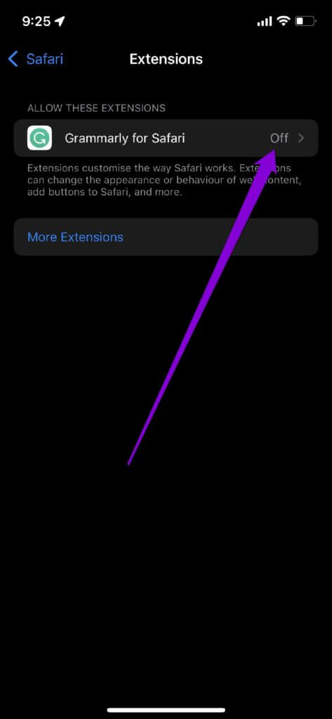 Disable-Extensions-473x1024-1 أفضل 8 طرق لإصلاح عدم تشغيل Safari لمقاطع الفيديو على iPhone