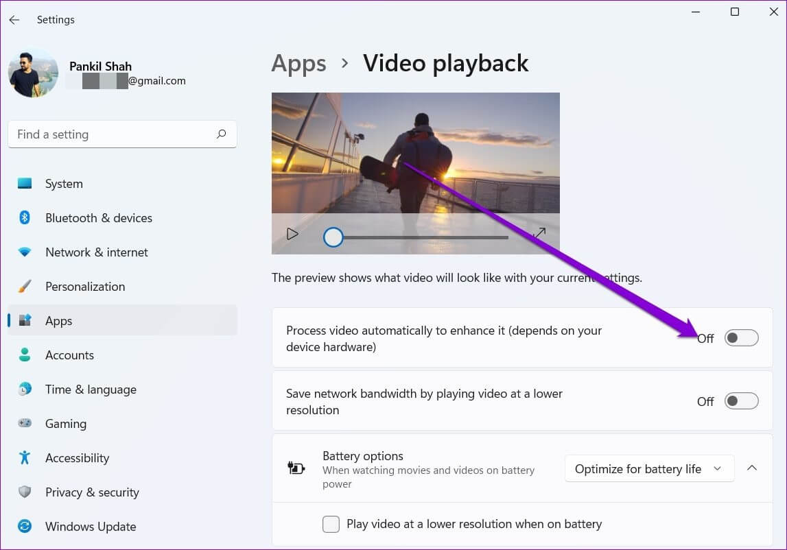Disable-Video-Processing-on-Windows-11 أفضل 7 طرق لإصلاح عدم تشغيل مقاطع الفيديو على Windows 11