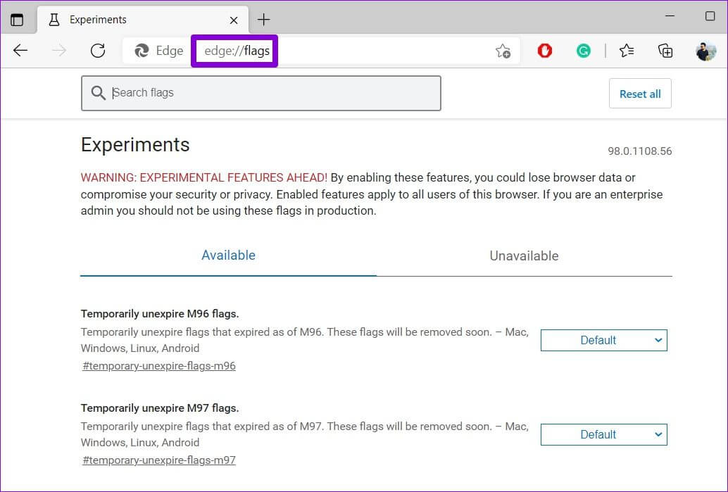 Edge-Flags أفضل 7 طرق لإصلاح عدم تشغيل مقاطع الفيديو في Microsoft Edge
