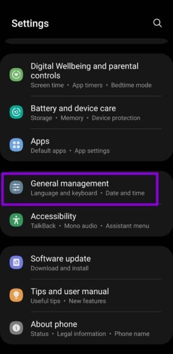 General-Management-on-Samsung-2-500x1024-1 أفضل 7 طرق لإصلاح عدم عمل لوحة مفاتيح Samsung على هواتف Galaxy