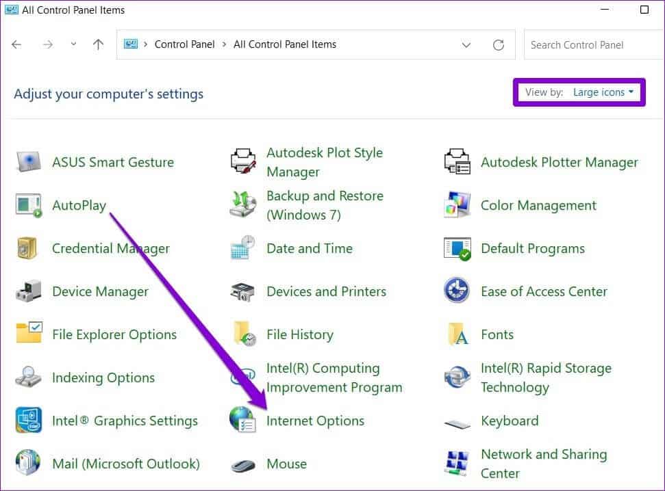 Internet-Options-on-Windows-1 أفضل 7 طرق لإصلاح عدم تشغيل مقاطع الفيديو على Windows 11
