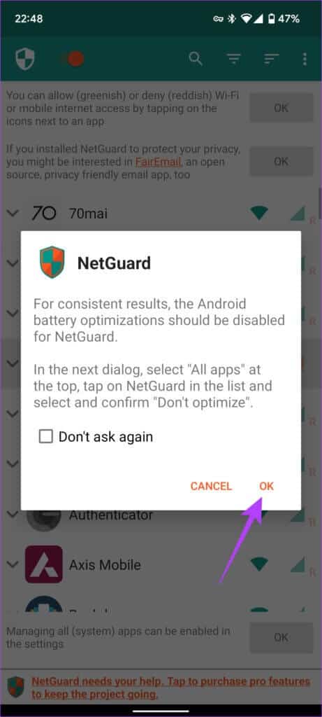 Internet-block-12-461x1024-1 أفضل طريقتين لمنع التطبيقات من الوصول إلى الإنترنت على Android