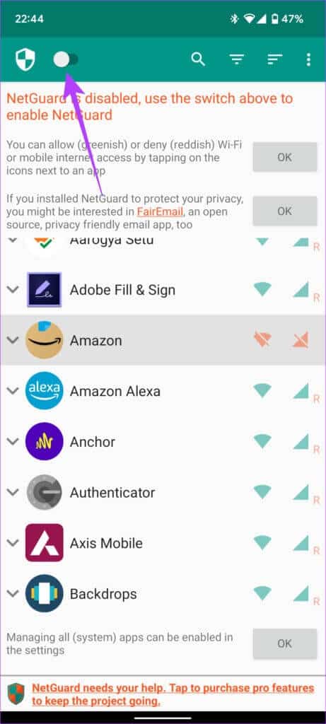 Internet-block-9-1-461x1024-1 أفضل طريقتين لمنع التطبيقات من الوصول إلى الإنترنت على Android