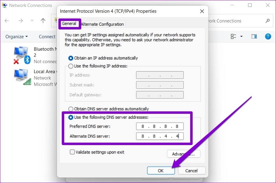 Modify-Internet-Protocol-on-Windows-2 أفضل 8 طرق لإصلاح خطأ "تم قطع اتصالك" على Chrome