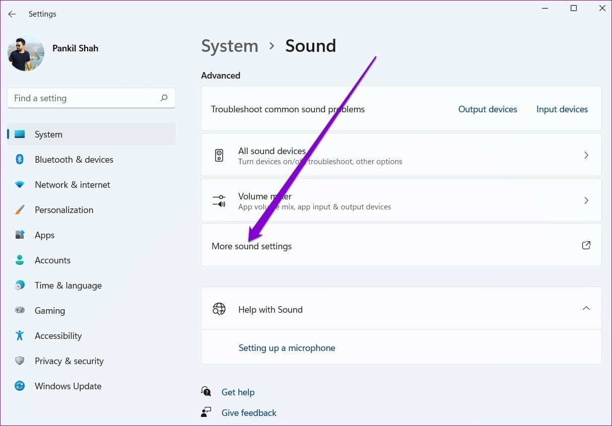 More-Sound-Settings-on-Windows-11-1 أفضل 6 طرق لإصلاح خطأ عارض الصوت في YouTube على Windows 10 و Windows 11