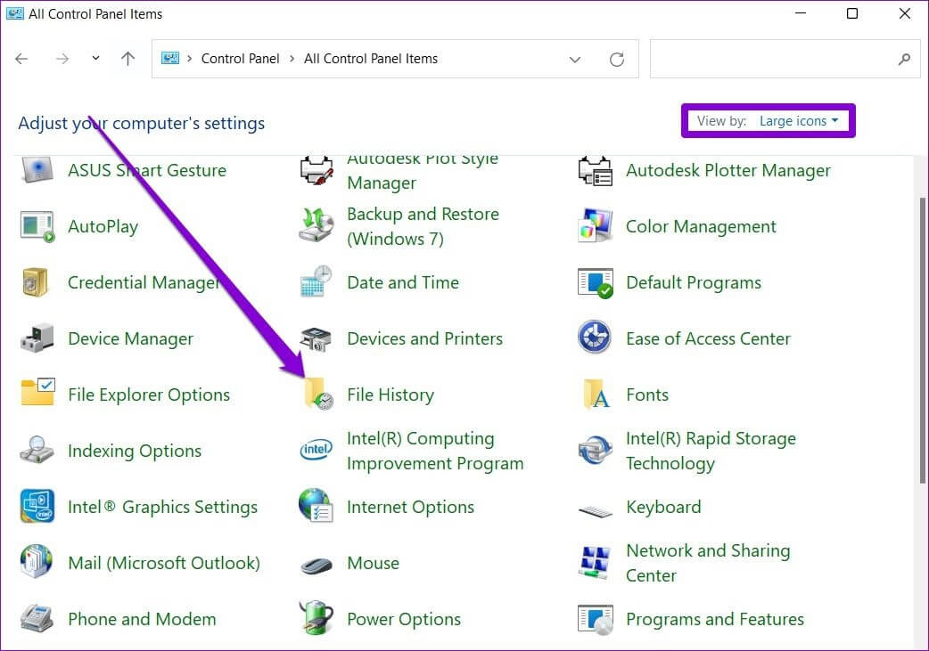 Open-File-History-on-Windows-11 كيفية استخدام محفوظات الملفات للنسخ الاحتياطي واستعادة الملفات على Windows 11