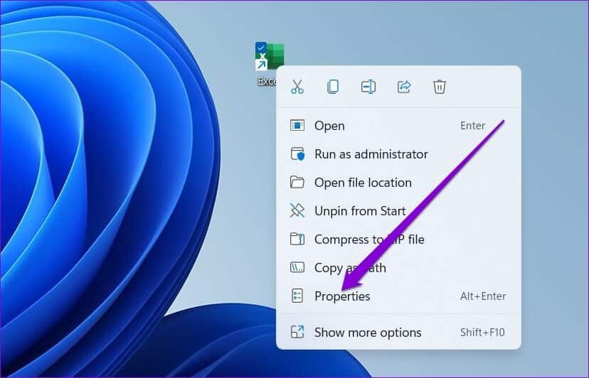 Open-Shortcut-Properties-1-1 كيفية تغيير الأيقونات على Windows 11