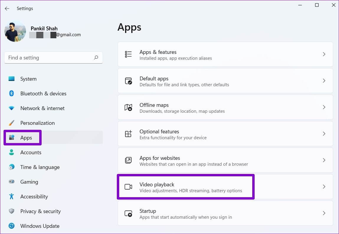 Open-Video-Playback-Settings-on-Windows-11 أفضل 7 طرق لإصلاح عدم تشغيل مقاطع الفيديو على Windows 11