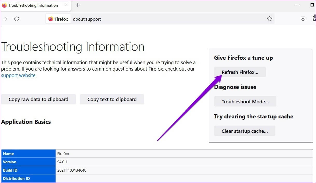 Refresh-Firefox أهم 7 طرق لإصلاح عدم تشغيل مقاطع الفيديو على Firefox