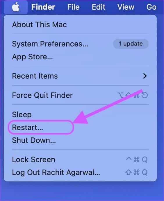 Restart-your-Mac أفضل 7 طرق لإصلاح التذكيرات غير المتزامنة بين iPhone و Mac