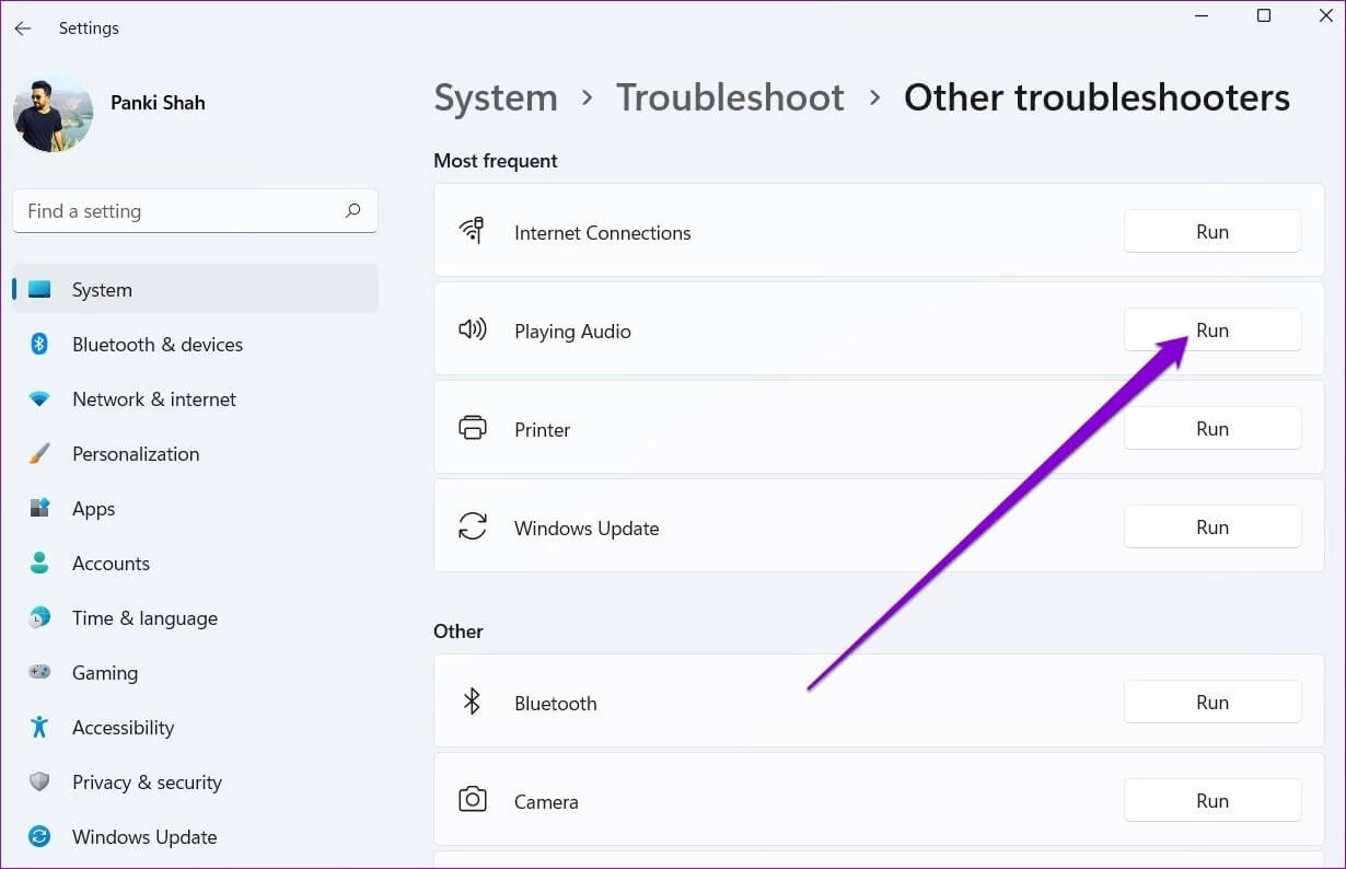 Run-Audio-Troubleshooter أفضل 6 طرق لإصلاح خطأ عارض الصوت في YouTube على Windows 10 و Windows 11