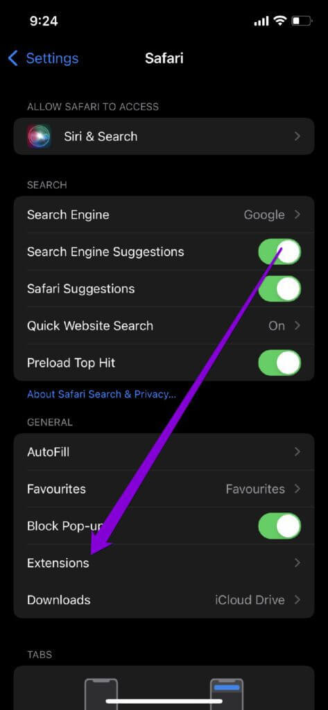 Safrai-Extensions-Settings-473x1024-1 أفضل 8 طرق لإصلاح عدم تشغيل Safari لمقاطع الفيديو على iPhone