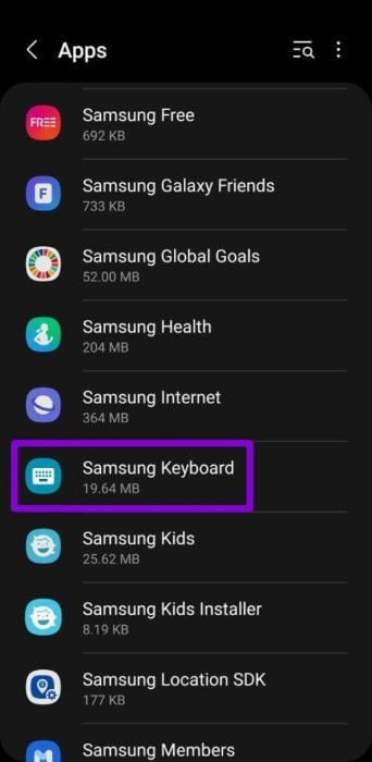 Samsung-Keyboard-App-500x1024-1 أفضل 7 طرق لإصلاح عدم عمل لوحة مفاتيح Samsung على هواتف Galaxy
