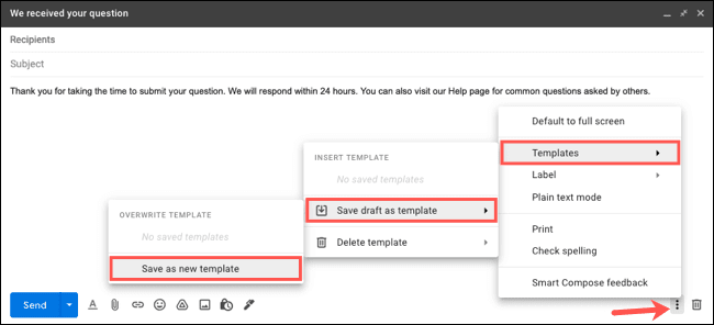 SaveDraftTemplate-GmailSendAutomaticEmail كيفية إرسال رسائل بريد إلكتروني للرد التلقائي في Gmail