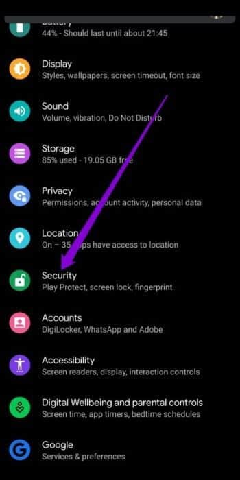Security-Settings-on-Android-512x1024-1 كيفية تأمين جهاز Android الخاص بك باستخدام Google Play Protect